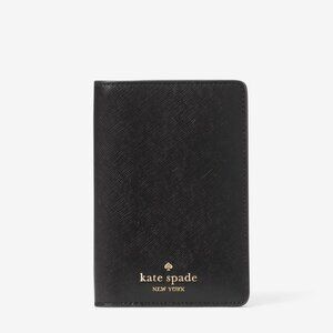 NEW Kate Spade Madison Saffiano Leather Passport Case Holder Black KC577 NWT